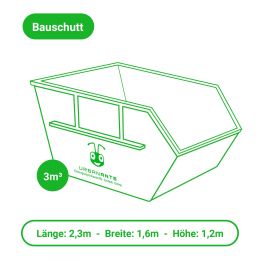 Bauschutt entsorgen – Container – 3m³